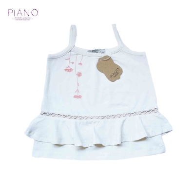 تاپ یکرو پنبه دخترانه استخوانی 05697 6Y