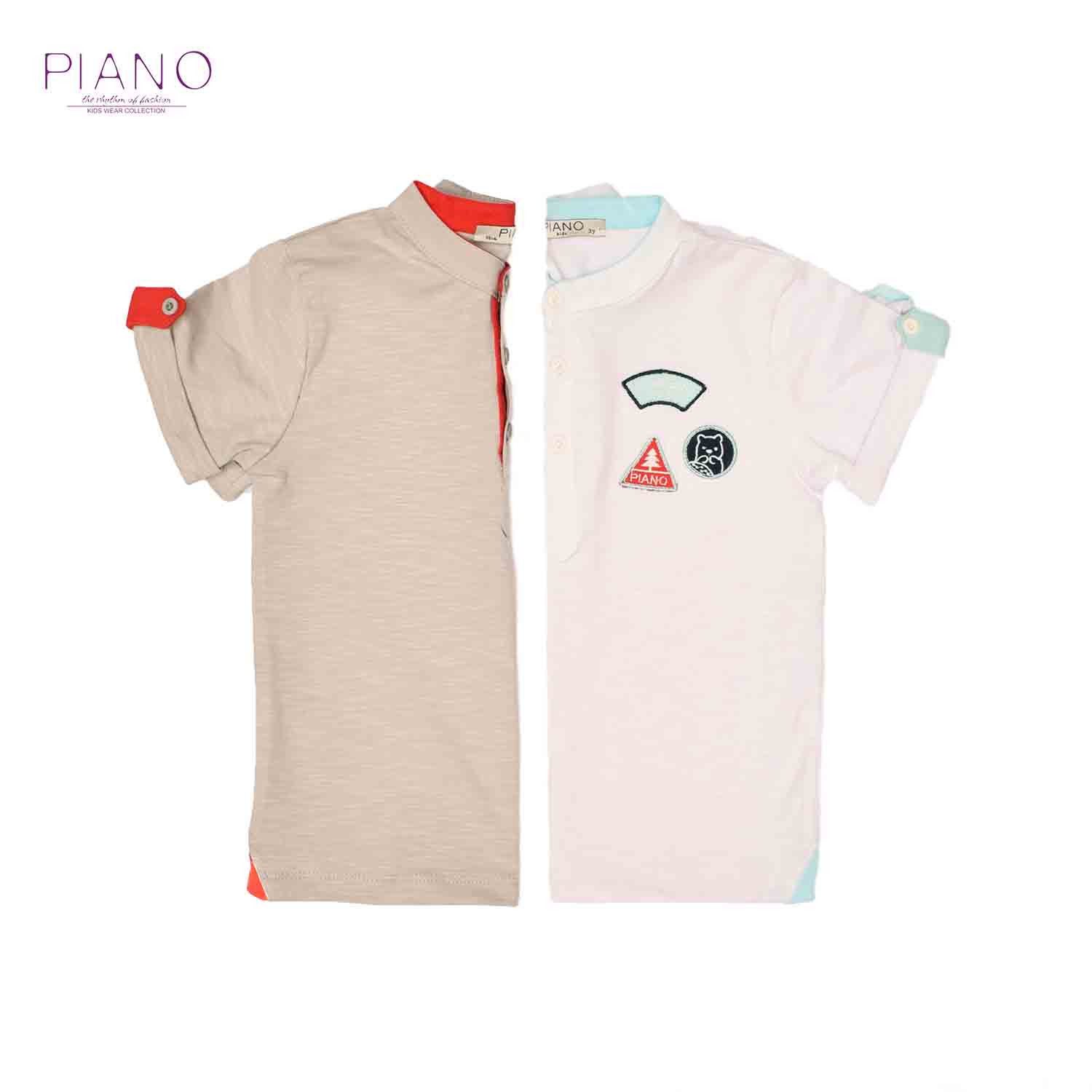 تیشرت تک کتان پسرانه خاکستری روشن 05149 3Y