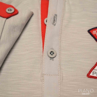 تیشرت تک کتان پسرانه خاکستری روشن 05149 3Y