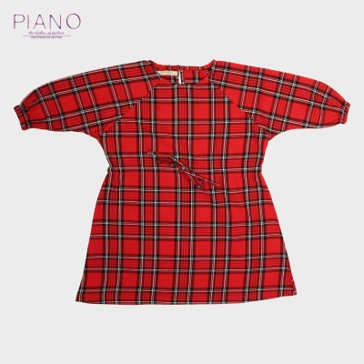 پیراهن نساجی چهارخانه آستین رگلان