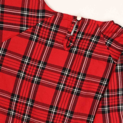 پیراهن نساجی چهارخانه آستین رگلان