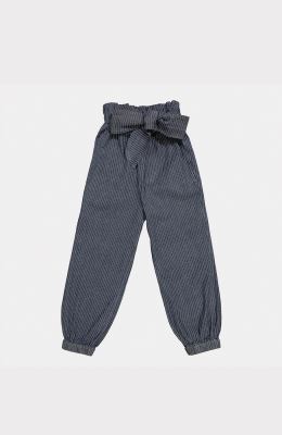 شلوار جین راه راه کمر چین دار