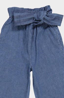 شلوار جین راه راه کمر چین دار