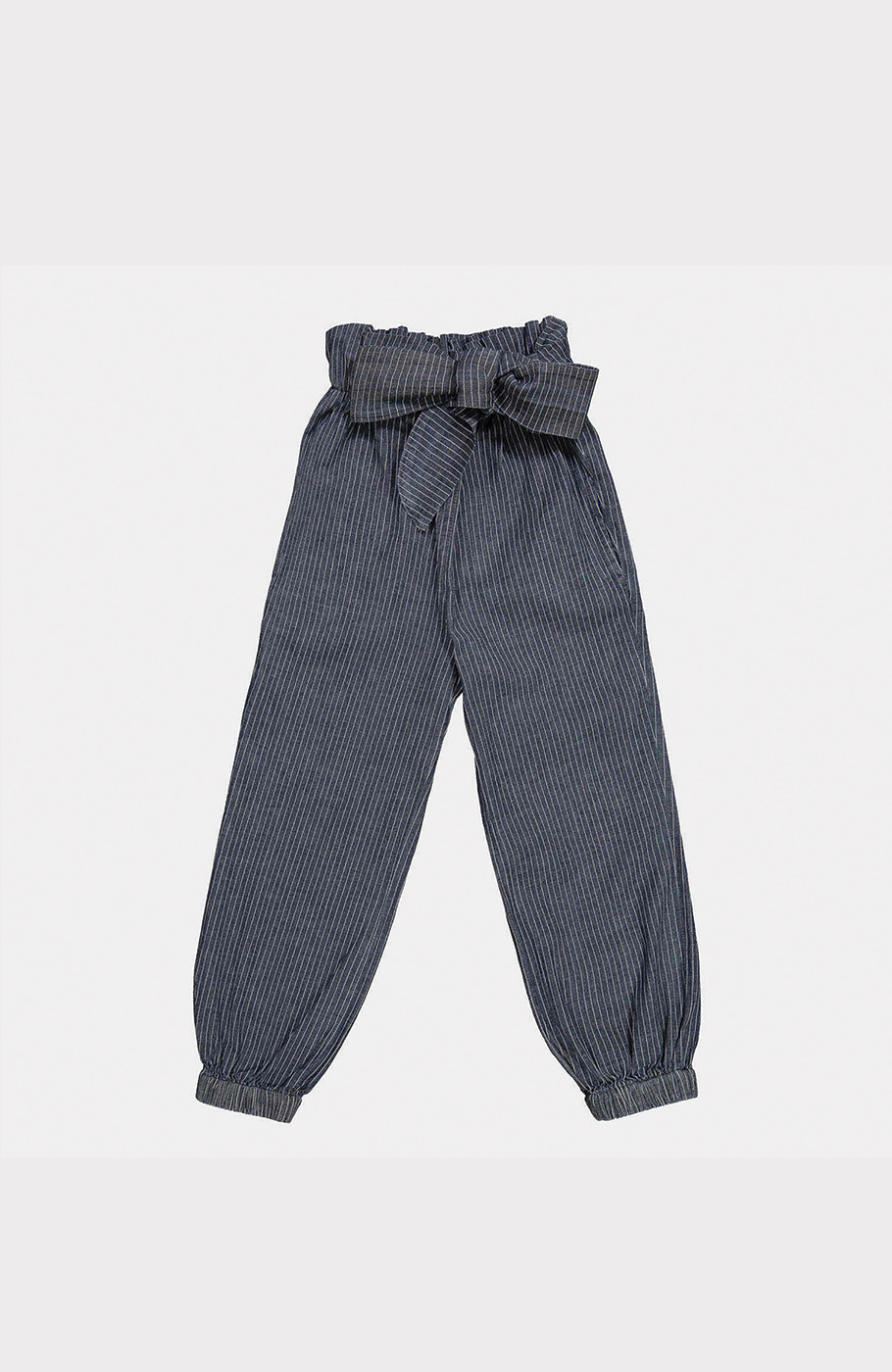 شلوار جین راه راه کمر چین دار