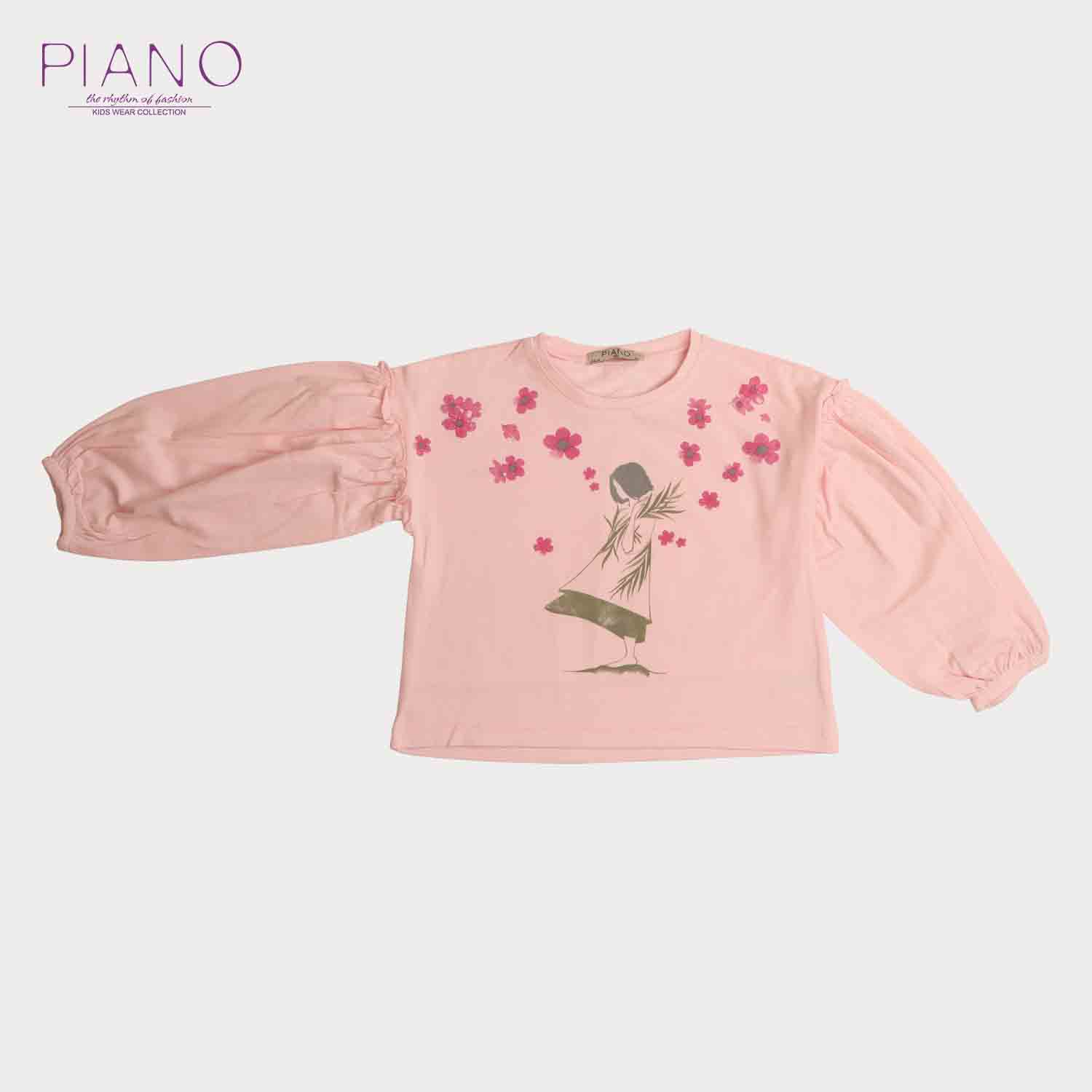 بلوز یکرو لایکرا آستین افتاده چین دار