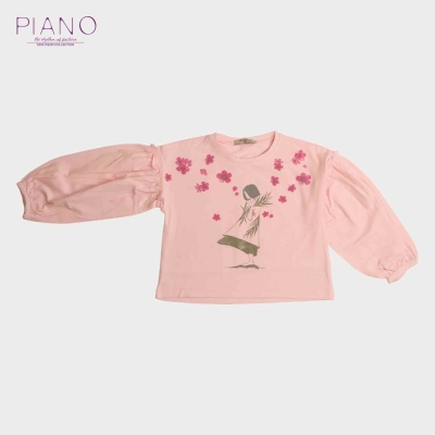 بلوز یکرو لایکرا آستین افتاده چین دار