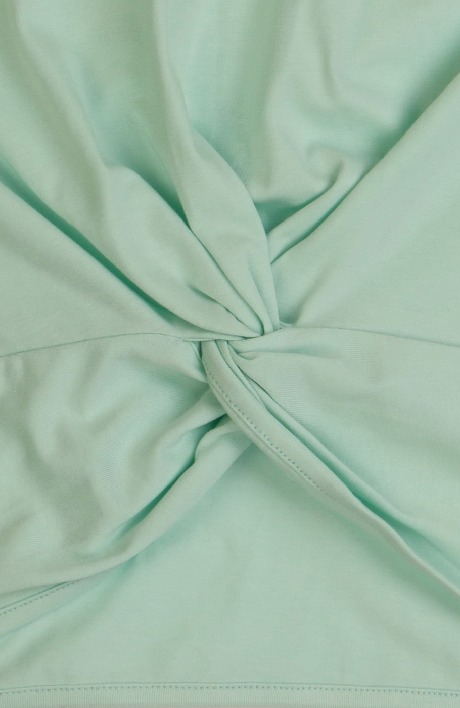 بلوز یکرو لایکرا جلو گره ای آستین افتاده