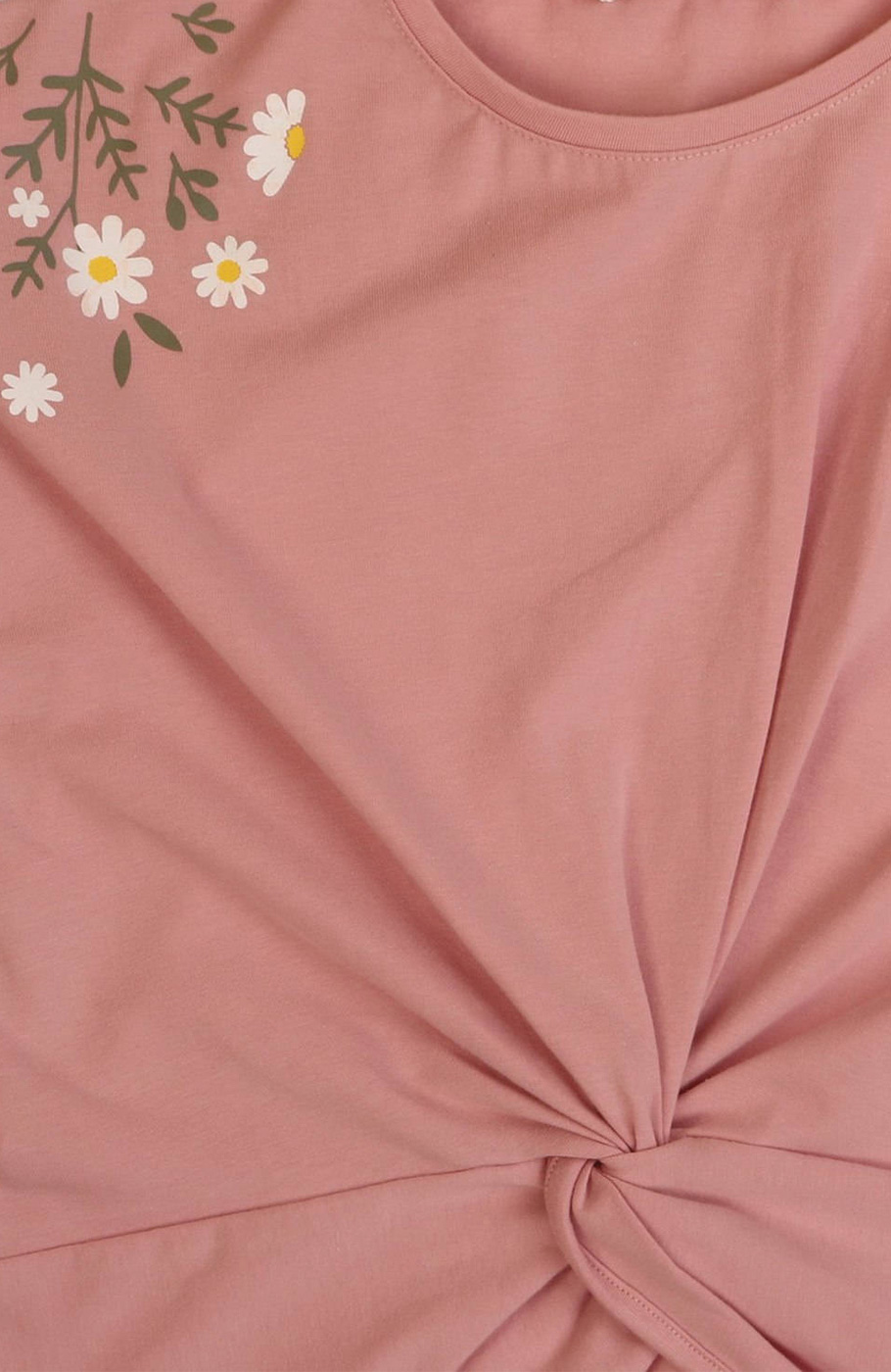 بلوز یکرو لایکرا جلو گره ای آستین افتاده