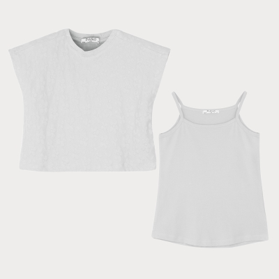 تاپ و نیم تنه یکرو لایکرا و ژاکارد (ست با کد 1868)