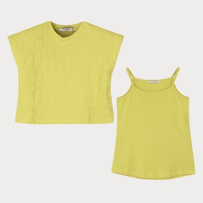 تاپ و نیم تنه یکرو لایکرا و ژاکارد (ست با کد 1868)