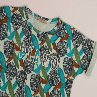 تیشرت یکرو لایکرا چاپ هاوایی