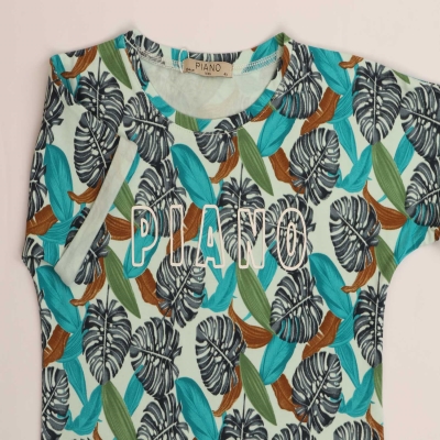 تیشرت یکرو لایکرا چاپ هاوایی