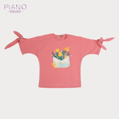 تیشرت یکرو لایکرا آستین گره ای