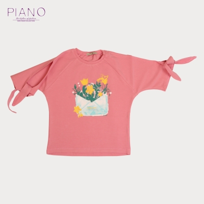 تیشرت یکرو لایکرا آستین گره ای