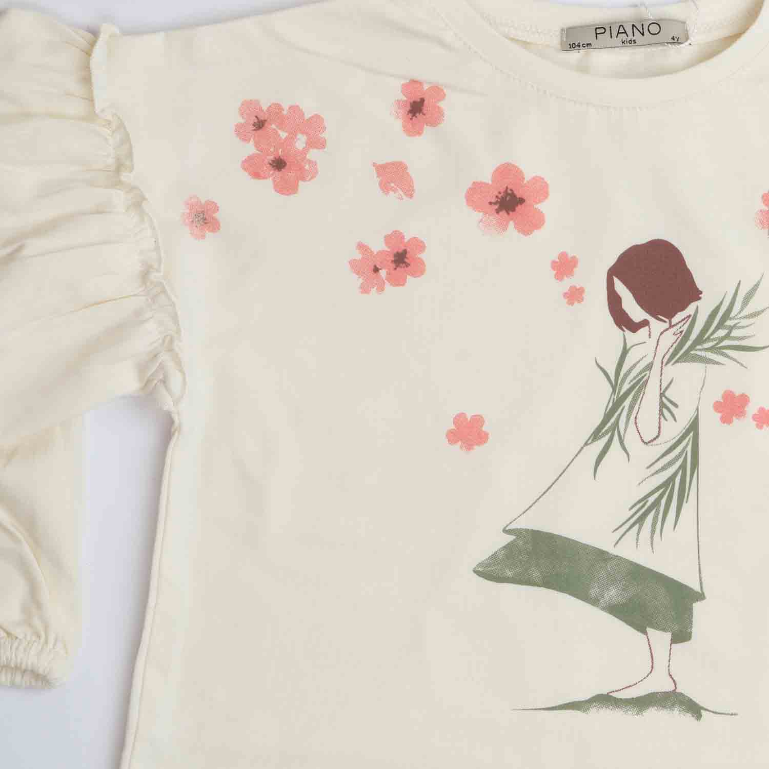 بلوز یکرو لایکرا آستین افتاده چین دار