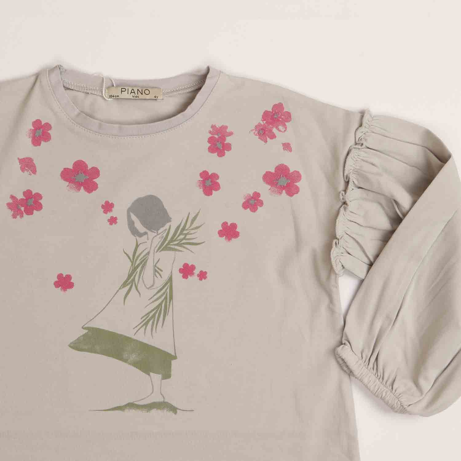 بلوز یکرو لایکرا آستین افتاده چین دار