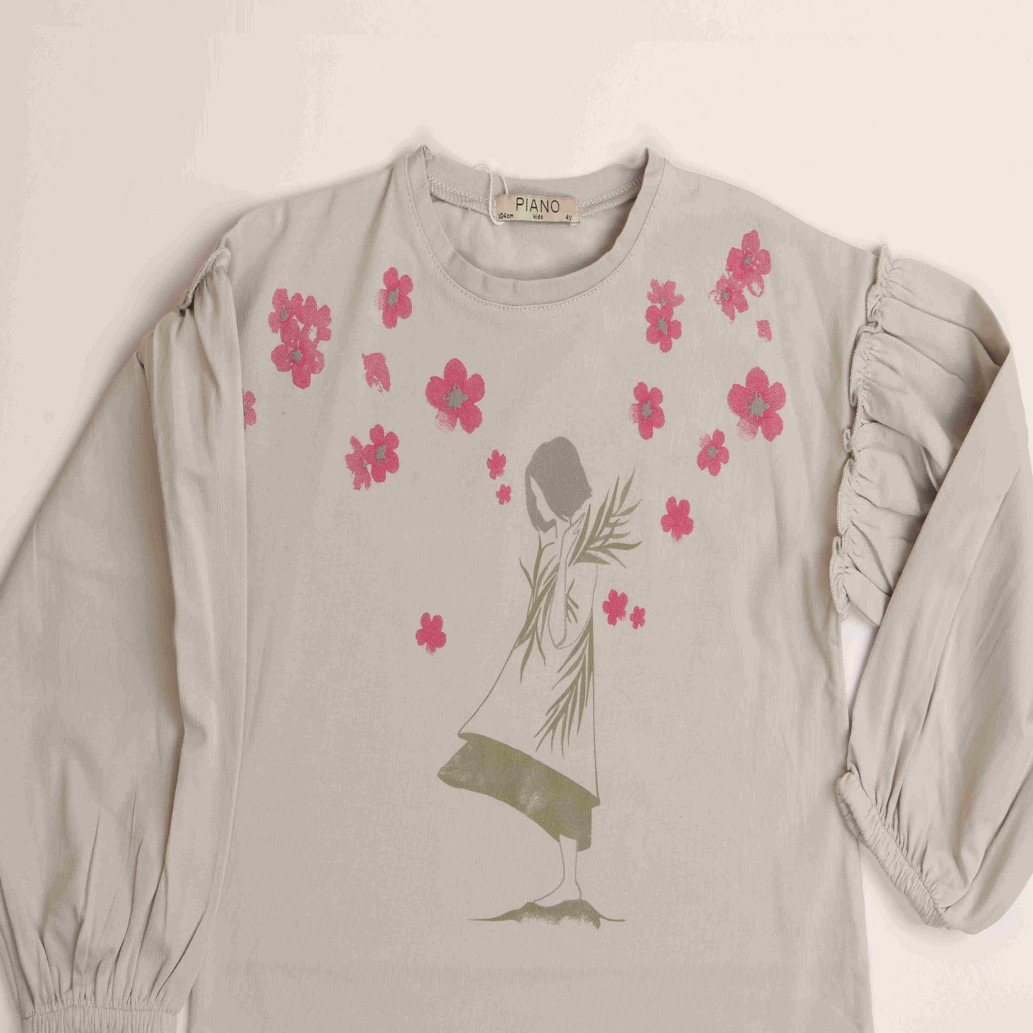 بلوز یکرو لایکرا آستین افتاده چین دار