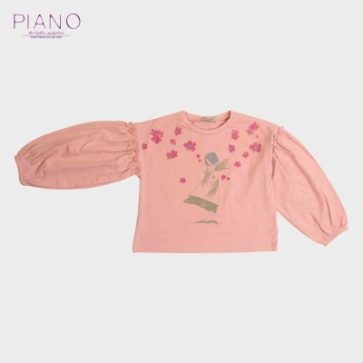 بلوز یکرو لایکرا آستین افتاده چین دار