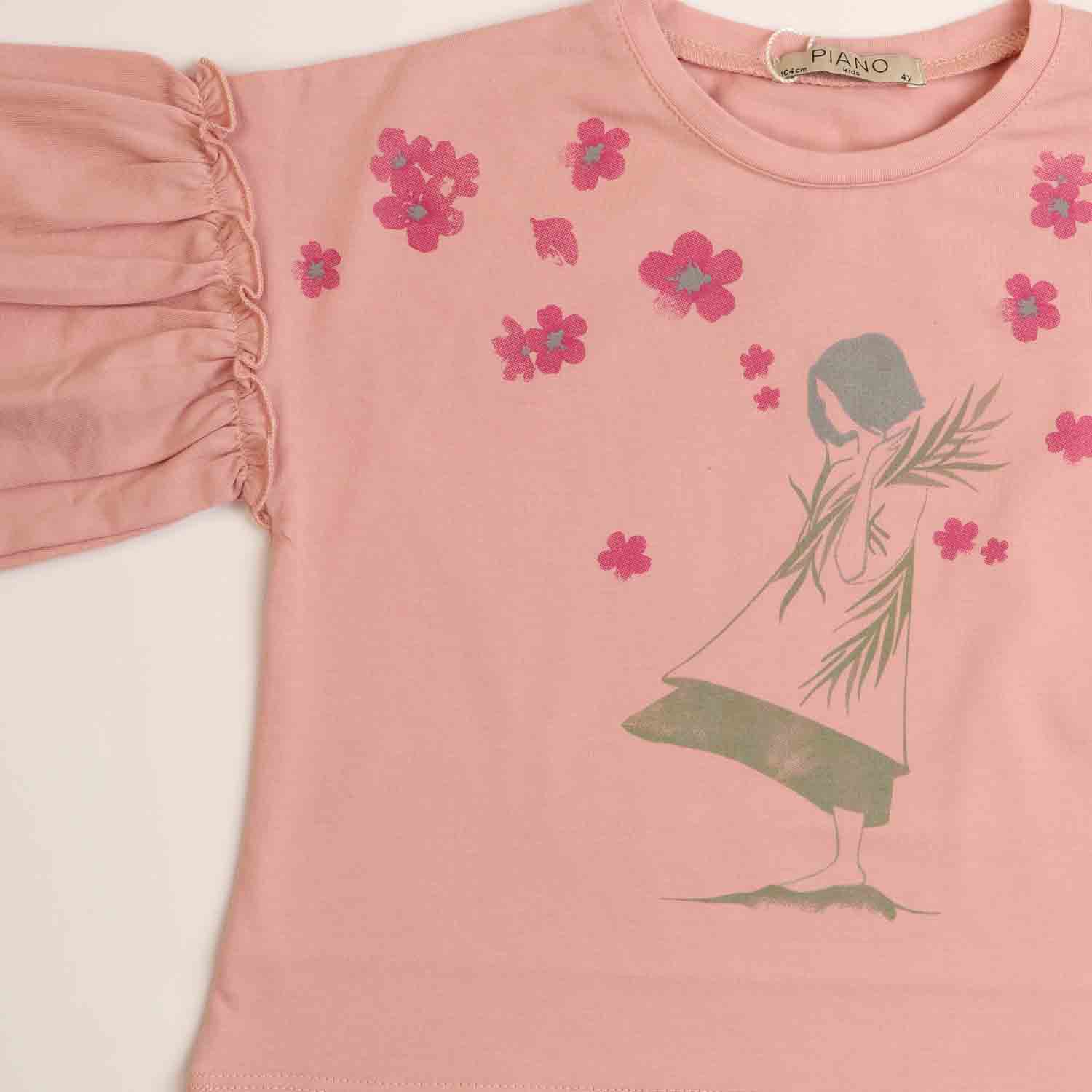 بلوز یکرو لایکرا آستین افتاده چین دار