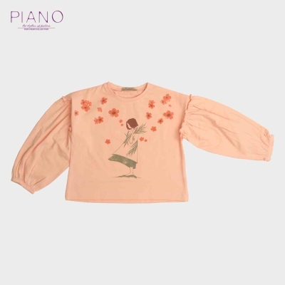 بلوز یکرو لایکرا آستین افتاده چین دار