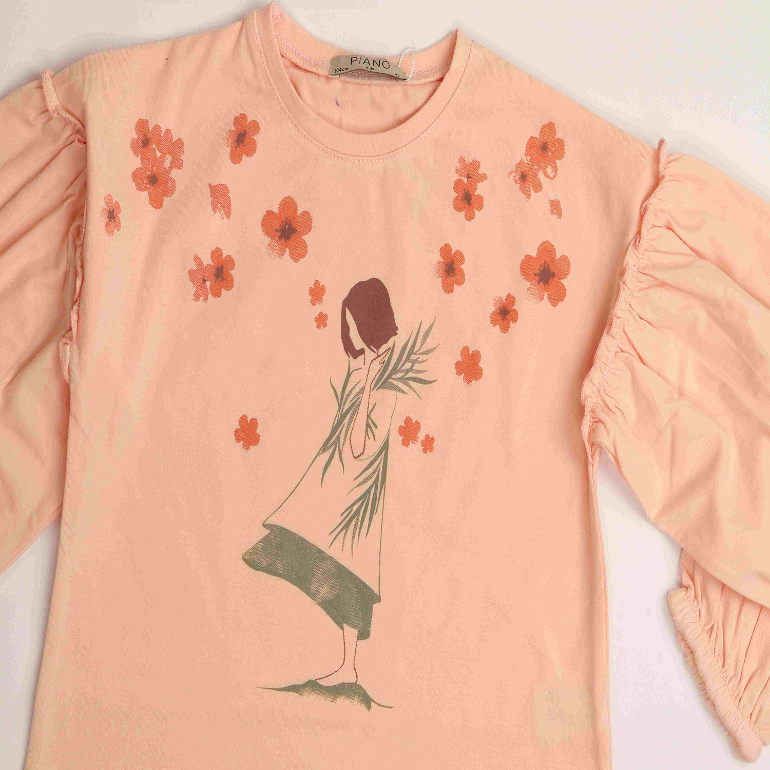 بلوز یکرو لایکرا آستین افتاده چین دار