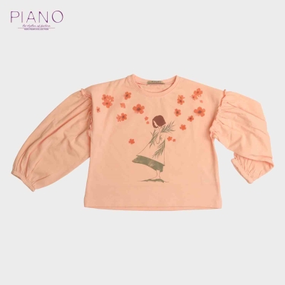 بلوز یکرو لایکرا آستین افتاده چین دار