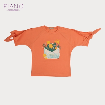 تیشرت یکرو لایکرا آستین گره ای