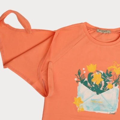 تیشرت یکرو لایکرا آستین گره ای