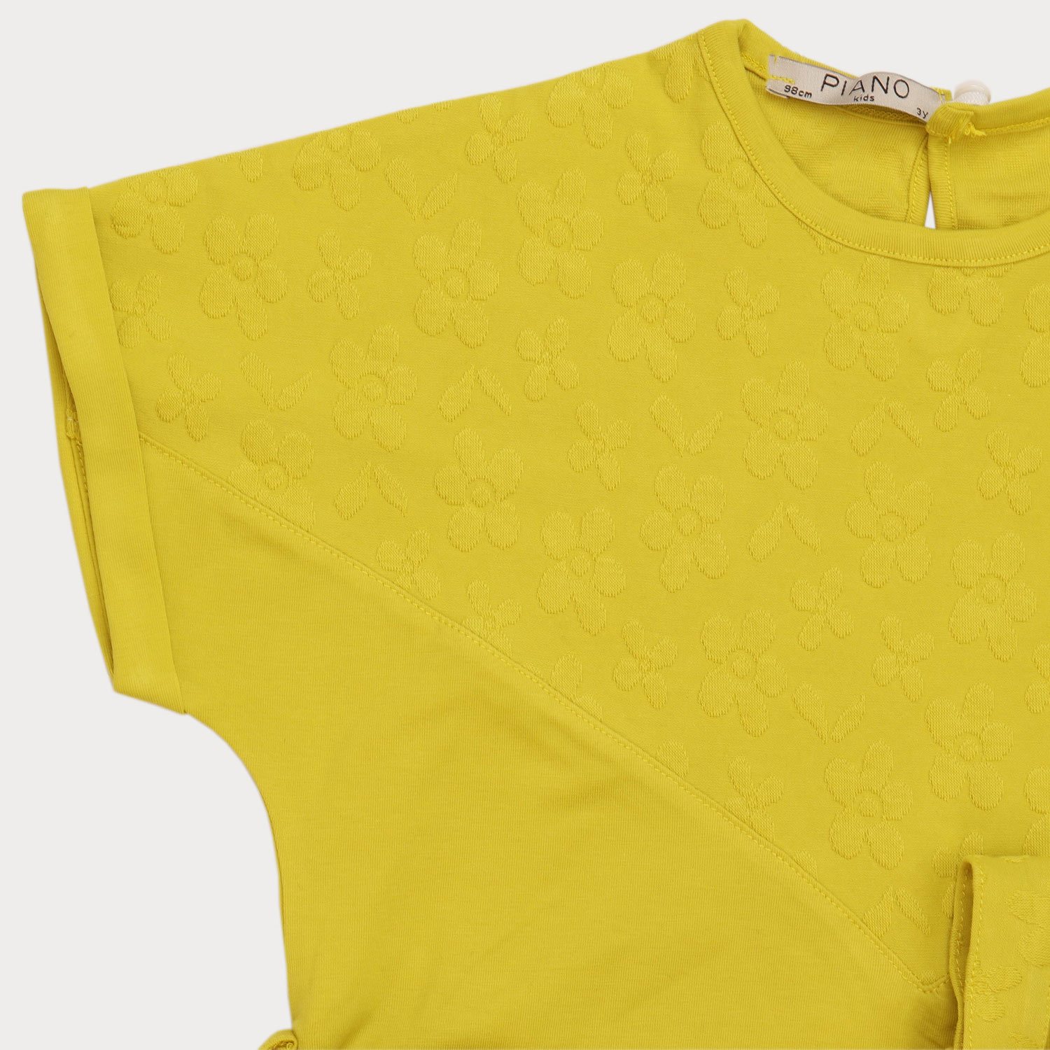 پیراهن یکرو لایکرا و ژاکارد آستین افتاده