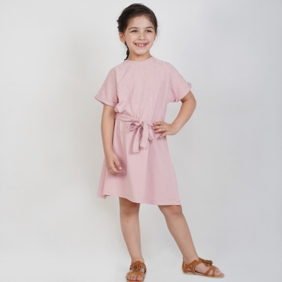 پیراهن یکرو لایکرا و ژاکارد آستین افتاده