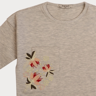 بلوز یکرو لایکرا ملانژ رنگی