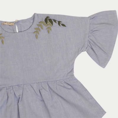 بلوز پاناما آستین چین دار