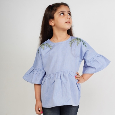 بلوز پاناما آستین چین دار