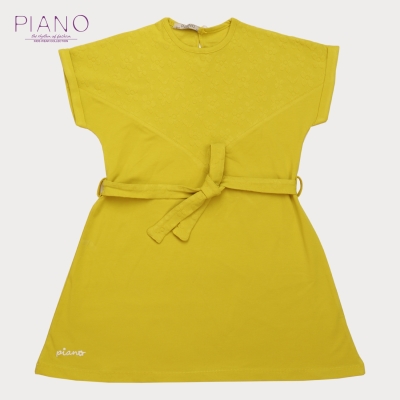 پیراهن یکرو لایکرا و ژاکارد آستین افتاده