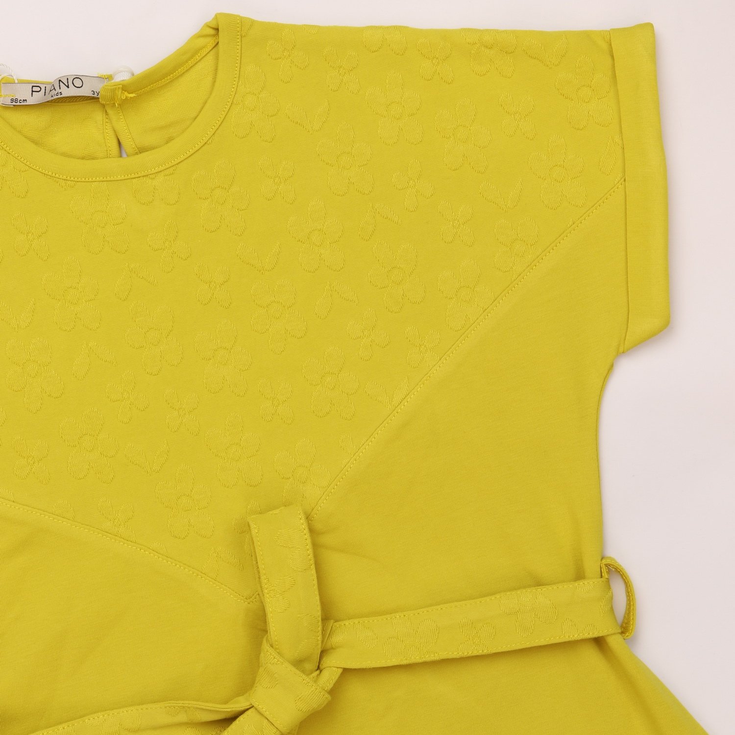 پیراهن یکرو لایکرا و ژاکارد آستین افتاده