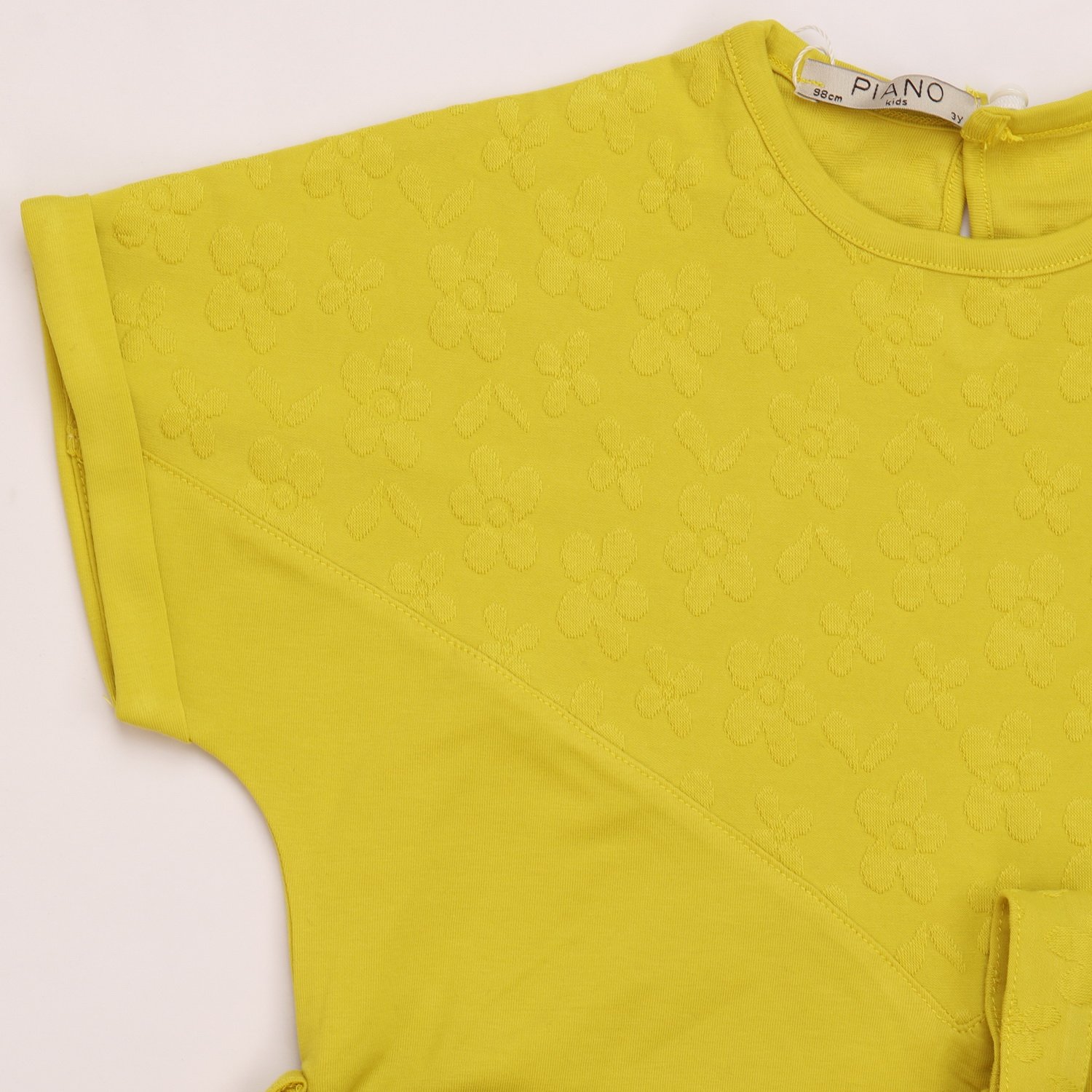 پیراهن یکرو لایکرا و ژاکارد آستین افتاده