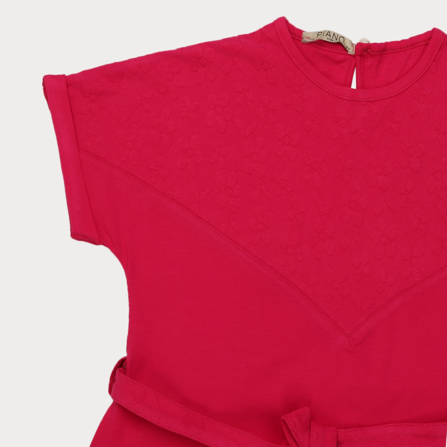 پیراهن یکرو لایکرا و ژاکارد آستین افتاده