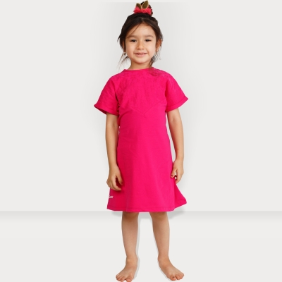 پیراهن یکرو لایکرا و ژاکارد آستین افتاده