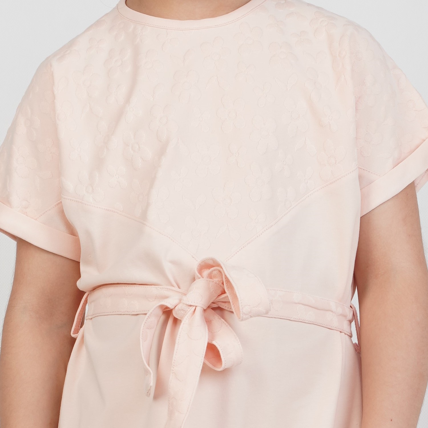 پیراهن یکرو لایکرا و ژاکارد آستین افتاده