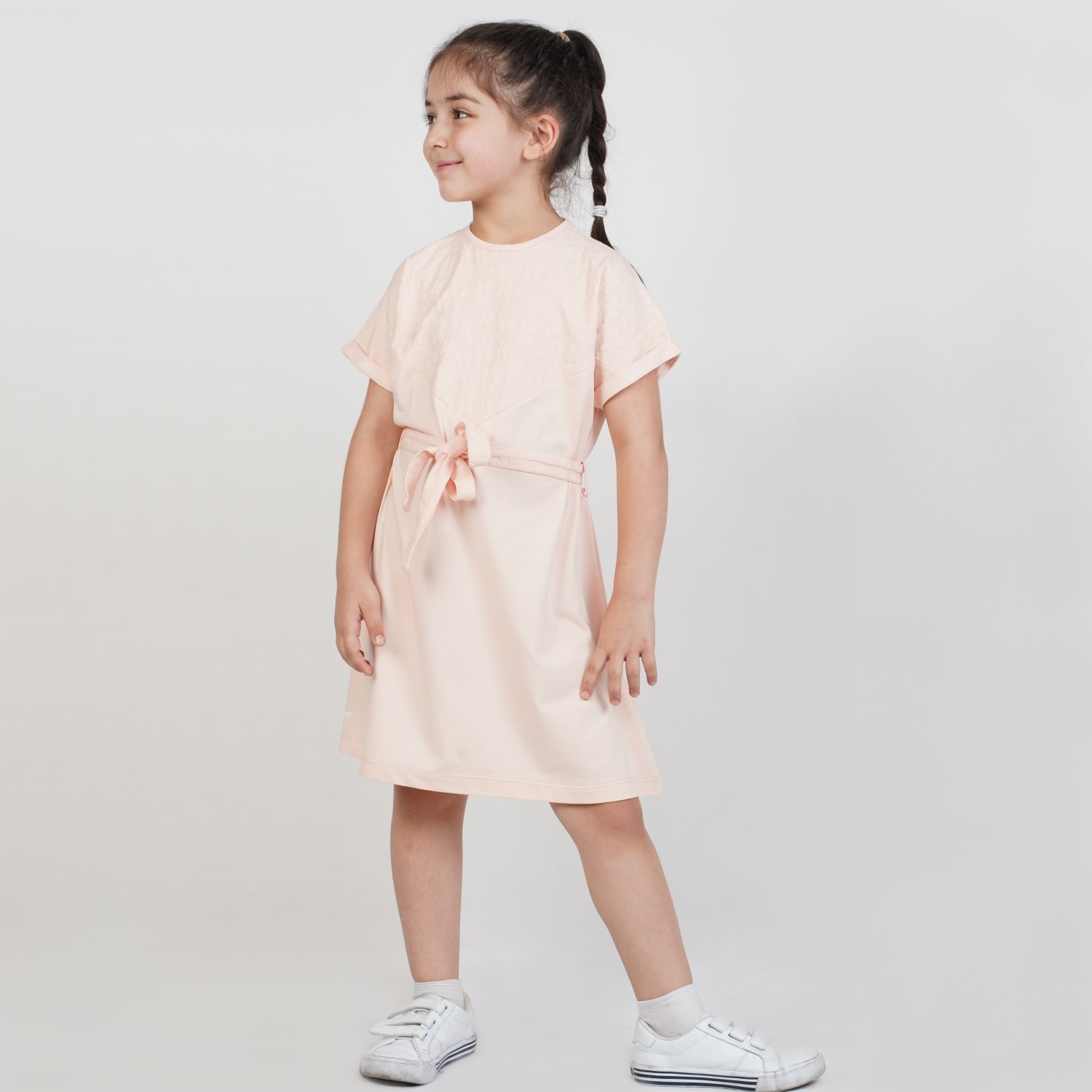 پیراهن یکرو لایکرا و ژاکارد آستین افتاده