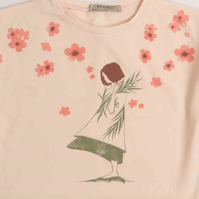 بلوز یکرو لایکرا آستین افتاده چین دار