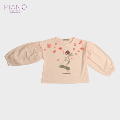 بلوز یکرو لایکرا آستین افتاده چین دار