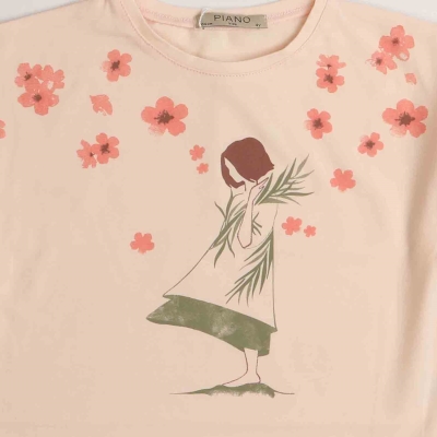 بلوز یکرو لایکرا آستین افتاده چین دار