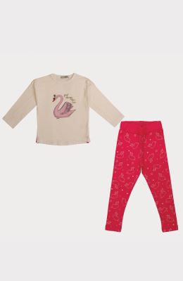 بلوز و لگ یکرو لایکرا کنار چاک دار