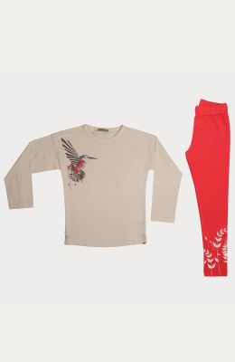 بلوز و لگ یکرو لایکرا کنار چاک ‏دار