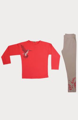 بلوز و لگ یکرو لایکرا کنار چاک ‏دار