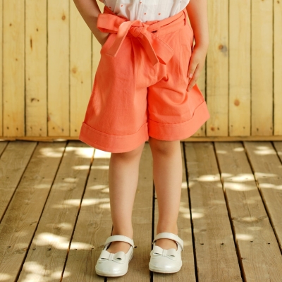 شلوارک‏ کتان ‏دمپا پاکتی (ست با کد 1886)