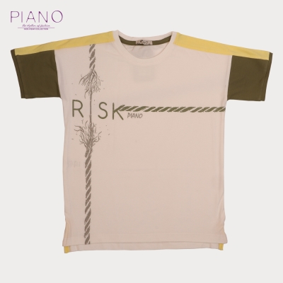 تیشرت‏ یکرو لایکرا آستین ‏برش‏ دار (ست با کد 1913)