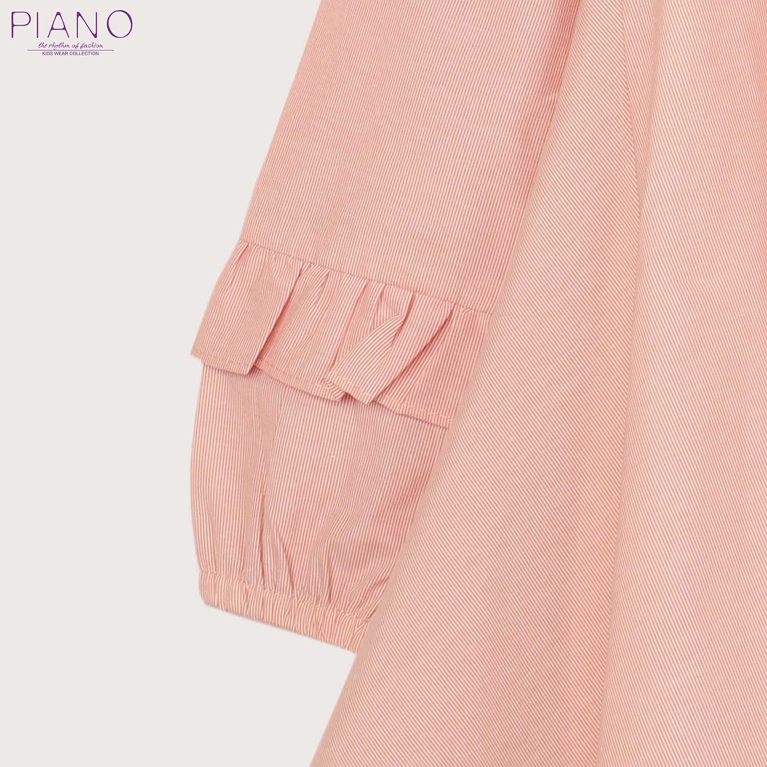 پیراهن دخترانه با حاشیه طوسی