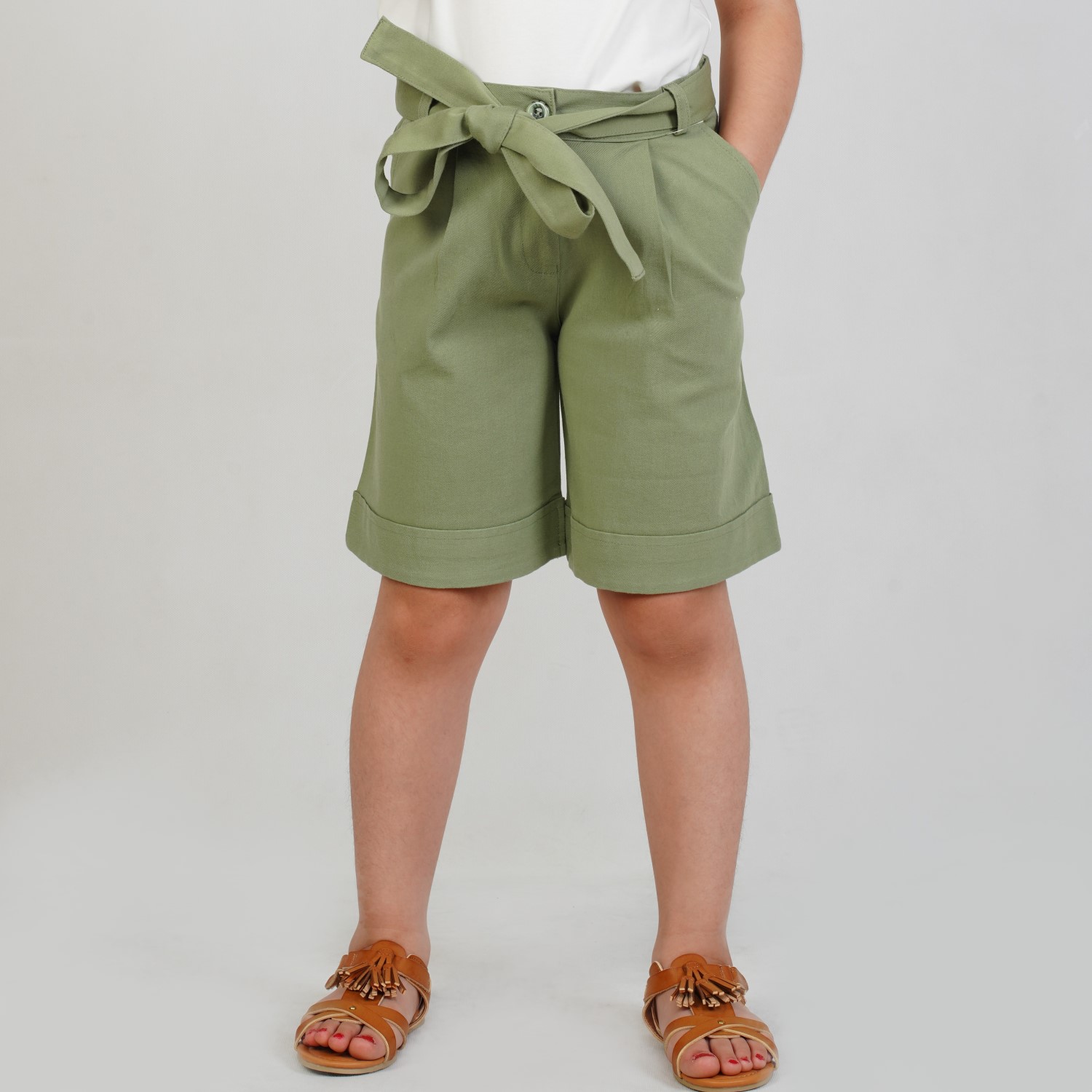 شلوارک‏ کتان ‏دمپا پاکتی (ست با کد 1886)